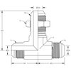 World Wide Fittings Male JIC to Male JIC to Male JIC Bulkhead Tube Tee - With Locknut F5725X08X08X08LN